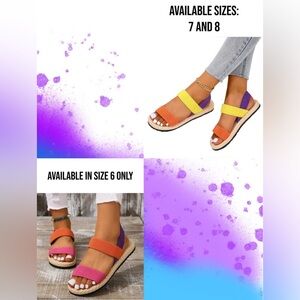 Color block slip-on sandals